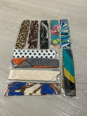Twilly Satin Scarf Set of 10 #7—Various Patterns and Colors